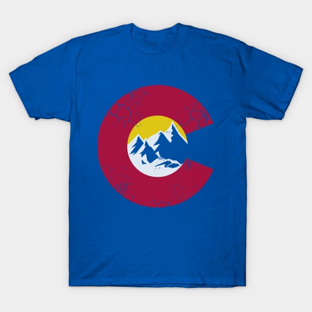 Colorado Mountains Flag T-Shirt by E
